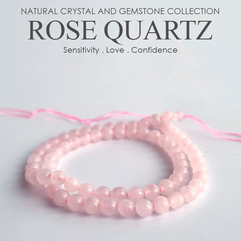 Rose Quartz Bracelet Collection #5. 100% genuine natural gemstone jewellery with Certificate of Authenticity by SOL Home ® (Feng Shui)