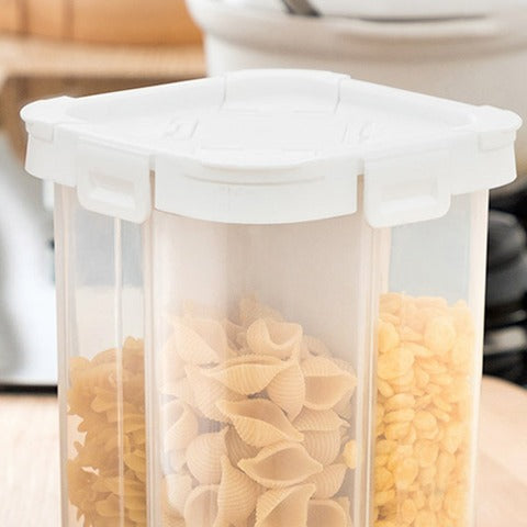 Cereal Grains Dry Goods Container. With removable dividers 4-units into 1-unit compartment by SOL Home ® (Kitchen)