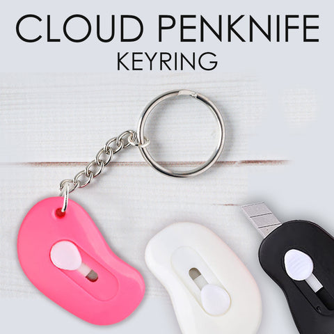 3pcs Cute Cloud Pocket Pen Knife Utility Stationary Cutter Keychain (Home and Living)