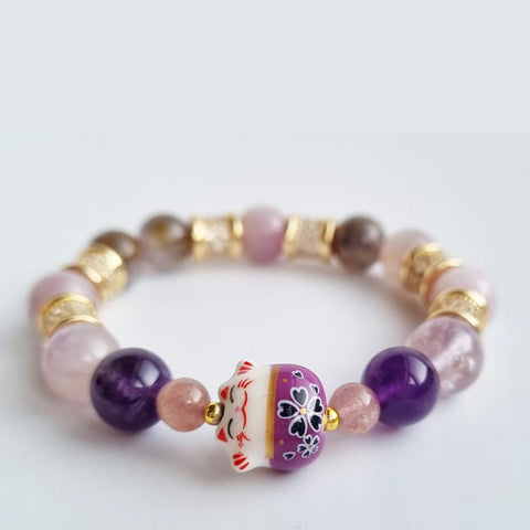 D06 Amethyst Auralite 23 Kunzite Fortune Cat