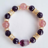 D03 Strawberry quartz Amethyst Fluorite Pixiu