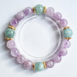 D29 Lavender amethyst with Aquamarine crystal bracelet