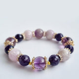 D01 Amethyst Kunzite crystal bracelet