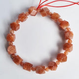 P21 [Top Grade] Golden Sunstone faceted cube crystal bracelet