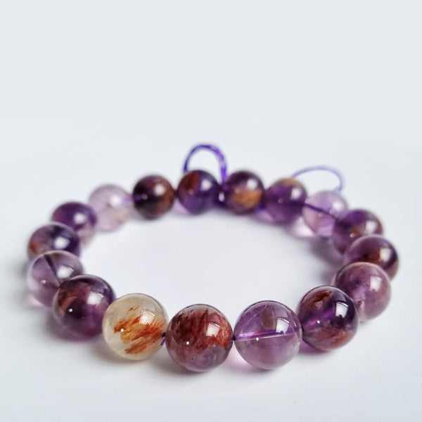 P10 [Top Grade] Purple Phantom Quartz crystal bracelet
