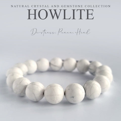 Howlite bracelet collection. Genuine natural and unheated gemstone with Certificate of Authenticity