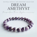 Dream Amethyst crystal bracelet. Genuine natural and unheated gemstone with Certificate of Authenticity