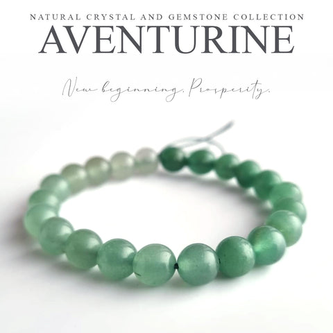 Aventurine crystal bracelet. Genuine natural and unheated gemstone with Certificate of Authenticity