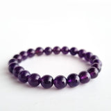 Amethyst/Uruguay Amethyst crystal bracelet. Genuine natural and unheated gemstone with Certificate of Authenticity