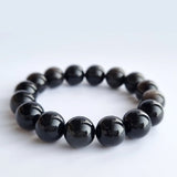 Obsidian silver sheen crystal bracelet. Genuine natural and unheated gemstone with Certificate of Authenticity
