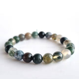 Agate Moss crystal bracelet collection. Genuine natural and unheated gemstone with Certificate of Authenticity