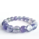 Fluorite apple-beads crystal bracelet. Genuine natural and unheated gemstone with Certificate of Authenticity
