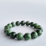 Hetian Jade round-beads bracelet collection. Genuine natural and unheated gemstone with Certificate of Authenticity