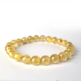 Gold rutilated quartz bracelet. Genuine natural and unheated gemstone with Certificate of Authenticity