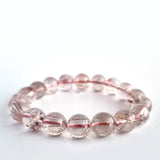 Red copper rutilated quartz crystal bracelet. Genuine natural and unheated gemstone with Certificate of Authenticity