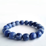 Sodalite apple-beads crystal bracelet collection. Genuine natural and unheated gemstone with Certificate of Authenticity