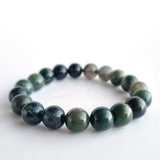 Agate Moss crystal bracelet collection. Genuine natural and unheated gemstone with Certificate of Authenticity