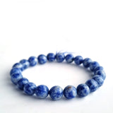 Sodalite round-beads crystal bracelet collection. Genuine natural and unheated gemstone with Certificate of Authenticity