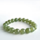 Hetian Jade round-beads bracelet collection. Genuine natural and unheated gemstone with Certificate of Authenticity