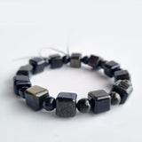 Obsidian golden sheen crystal bracelet. Genuine natural and unheated gemstone with Certificate of Authenticity