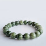 Hetian Jade round-beads bracelet collection. Genuine natural and unheated gemstone with Certificate of Authenticity