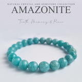 Amazonite crystal bracelet. Genuine natural and unheated gemstone with Certificate of Authenticity