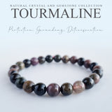 Tourmaline crystal bracelet. Genuine natural and unheated gemstone with Certificate of Authenticity