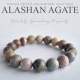 Alashan Agate bracelet collection. Genuine natural and unheated gemstone with Certificate of Authenticity