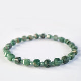 Quartzite Jade crystal bracelet. Genuine natural and unheated gemstone with Certificate of Authenticity