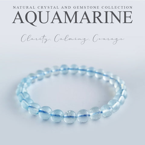 Aquamarine crystal bracelet collection. Genuine natural and unheated gemstone with Certificate of Authenticity