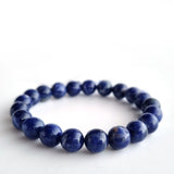 Sodalite round-beads crystal bracelet collection. Genuine natural and unheated gemstone with Certificate of Authenticity