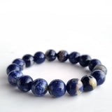 Sodalite round-beads crystal bracelet collection. Genuine natural and unheated gemstone with Certificate of Authenticity