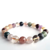 Rutilated Quartz Rainbow crystal bracelet. Genuine natural and unheated gemstone with Certificate of Authenticity