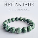 Hetian Jade round-beads bracelet collection. Genuine natural and unheated gemstone with Certificate of Authenticity