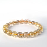 Gold rutilated quartz bracelet. Genuine natural and unheated gemstone with Certificate of Authenticity