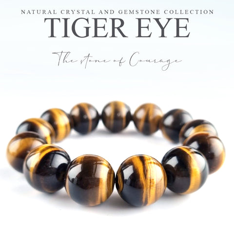 Tiger Eye crystal bracelet collection. Genuine natural and unheated gemstone with Certificate of Authenticity