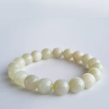 Hetian Jade round-beads bracelet collection. Genuine natural and unheated gemstone with Certificate of Authenticity