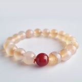 White Agate crystal bracelet. Genuine natural and unheated gemstone with Certificate of Authenticity