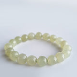 Hetian Jade round-beads bracelet collection. Genuine natural and unheated gemstone with Certificate of Authenticity