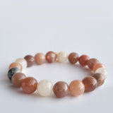 Sunstone crystal bracelet collection. Genuine natural and unheated gemstone with Certificate of Authenticity