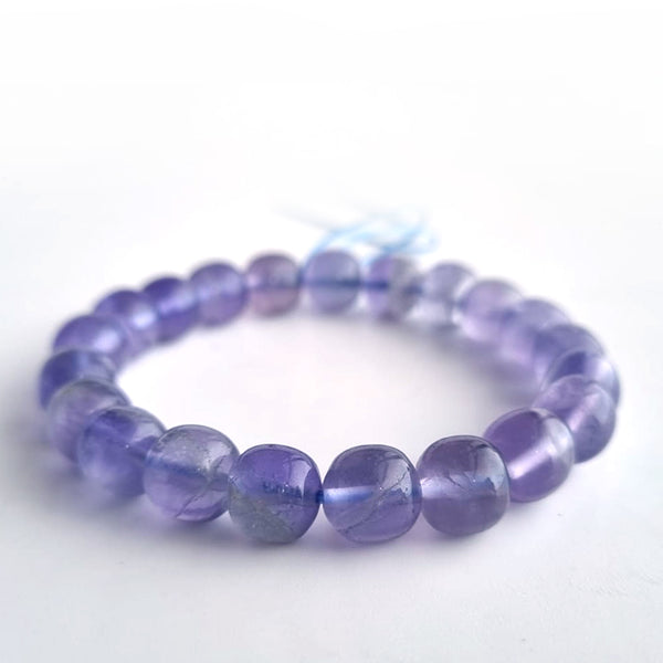 Fluorite apple-beads crystal bracelet. Genuine natural and unheated gemstone with Certificate of Authenticity