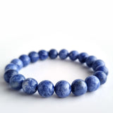 Sodalite round-beads crystal bracelet collection. Genuine natural and unheated gemstone with Certificate of Authenticity