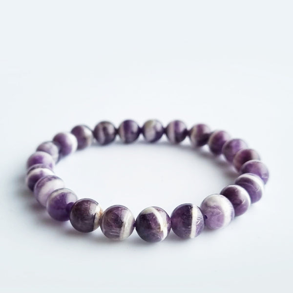 Dream Amethyst crystal bracelet. Genuine natural and unheated gemstone with Certificate of Authenticity