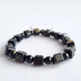 Obsidian golden sheen crystal bracelet. Genuine natural and unheated gemstone with Certificate of Authenticity