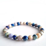 Sodalite round-beads crystal bracelet collection. Genuine natural and unheated gemstone with Certificate of Authenticity