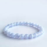 Chalcedony crystal beads bracelet. Genuine natural and unheated gemstone with Certificate of Authenticity