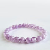 Lavender Amethyst crystal beads bracelet. Genuine natural and unheated gemstone with Certificate of Authenticity