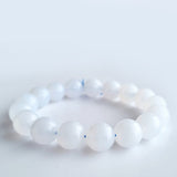 Chalcedony crystal beads bracelet. Genuine natural and unheated gemstone with Certificate of Authenticity