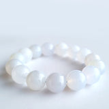 Chalcedony crystal beads bracelet. Genuine natural and unheated gemstone with Certificate of Authenticity