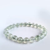 Rutilated quartz green crystal bracelet. Genuine natural and unheated gemstone with Certificate of Authenticity